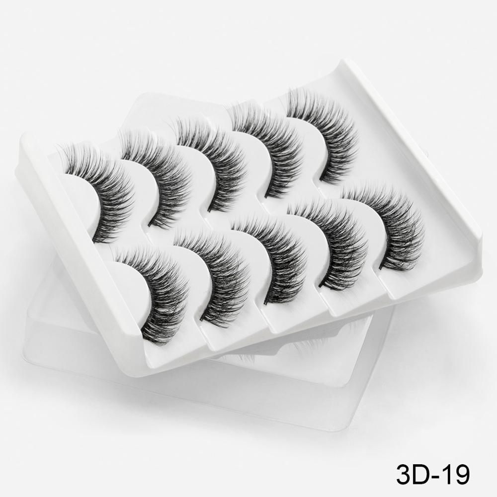 SEXYSHEEP 5Pairs 3D Mink Hair False Eyelashes Natural/Thick Long Eye