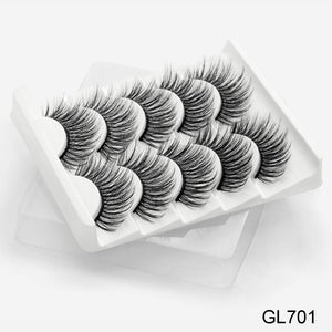 SEXYSHEEP 5Pairs 3D Mink Hair False Eyelashes Natural/Thick Long Eye