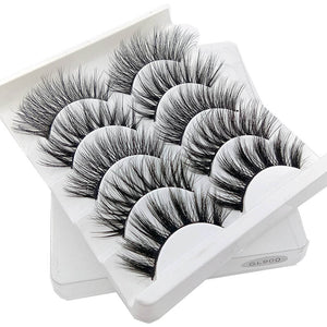 SEXYSHEEP 5Pairs 3D Mink Hair False Eyelashes Natural/Thick Long Eye