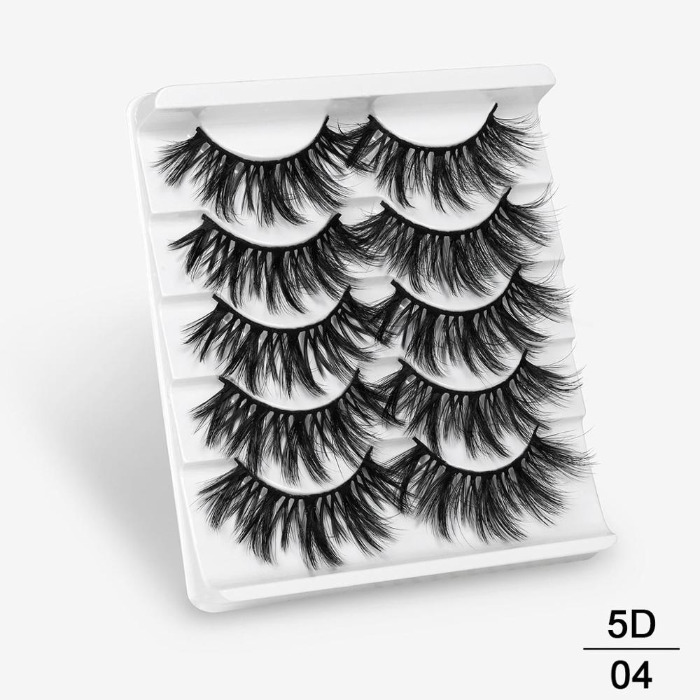 SEXYSHEEP 5Pairs 3D Mink Hair False Eyelashes Natural/Thick Long Eye