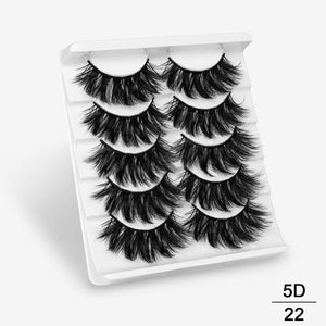 SEXYSHEEP 5Pairs 3D Mink Hair False Eyelashes Natural/Thick Long Eye