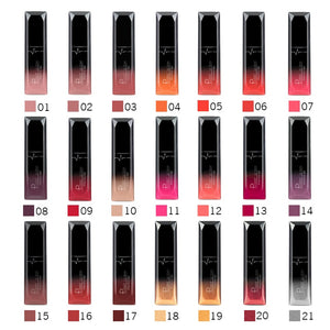 Hot Sales Waterproof Nude Matte Velvet Glossy Lip Gloss Lipstick Lip Balm Sexy Red Lip Tint 21 Colors Women Fashion Makeup Gift