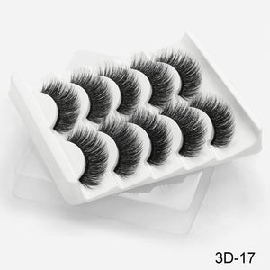 SEXYSHEEP 5Pairs 3D Mink Hair False Eyelashes Natural/Thick Long Eye