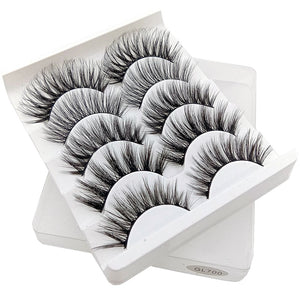 SEXYSHEEP 5Pairs 3D Mink Hair False Eyelashes Natural/Thick Long Eye