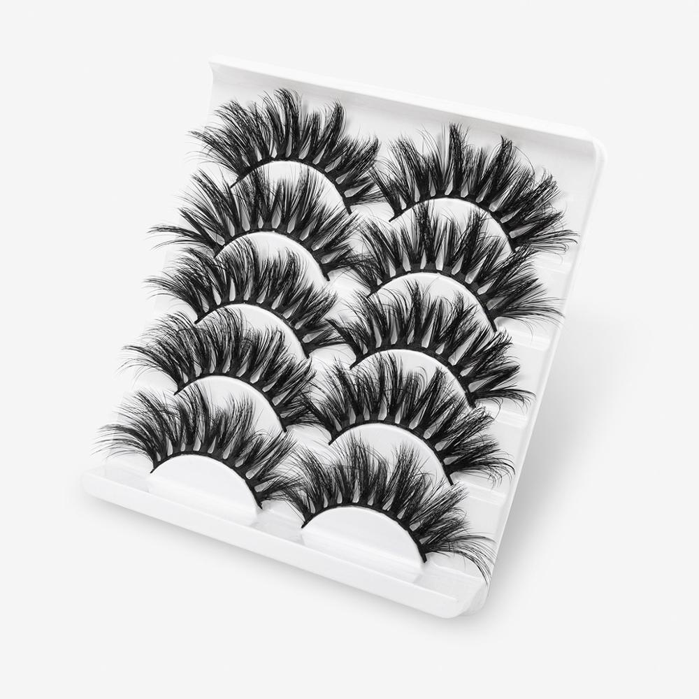 SEXYSHEEP 5Pairs 3D Mink Hair False Eyelashes Natural/Thick Long Eye Lashes Wispy Makeup Beauty Extension Tools