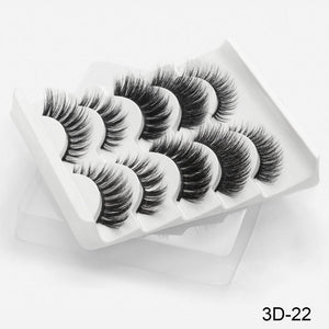 SEXYSHEEP 5Pairs 3D Mink Hair False Eyelashes Natural/Thick Long Eye