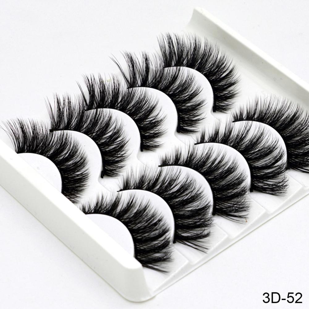 SEXYSHEEP 5Pairs 3D Mink Hair False Eyelashes Natural/Thick Long Eye