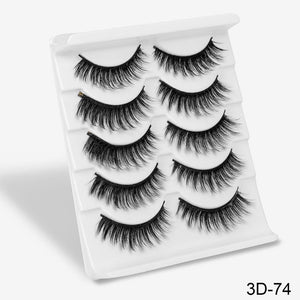 SEXYSHEEP 5Pairs 3D Mink Hair False Eyelashes Natural/Thick Long Eye