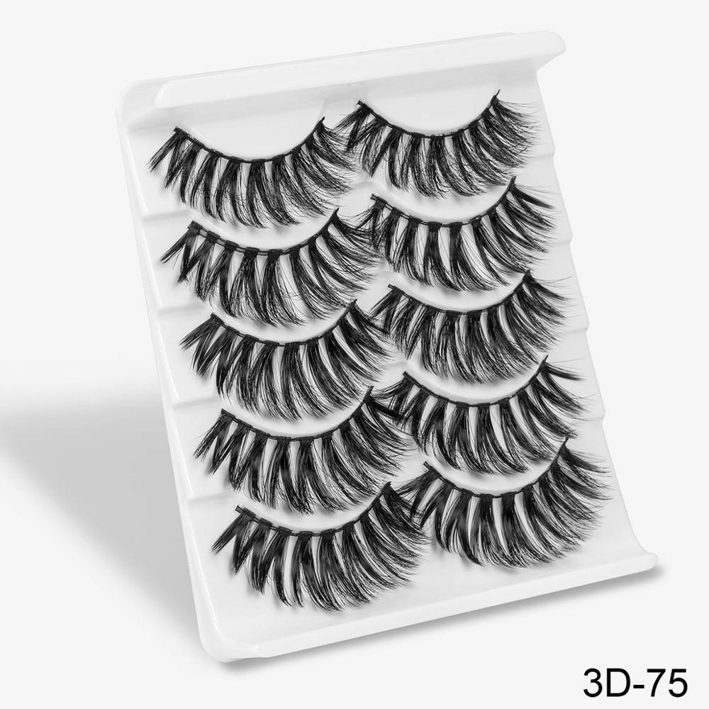 SEXYSHEEP 5Pairs 3D Mink Hair False Eyelashes Natural/Thick Long Eye