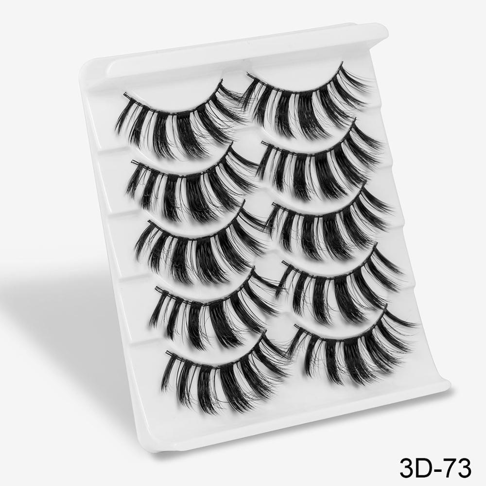 SEXYSHEEP 5Pairs 3D Mink Hair False Eyelashes Natural/Thick Long Eye