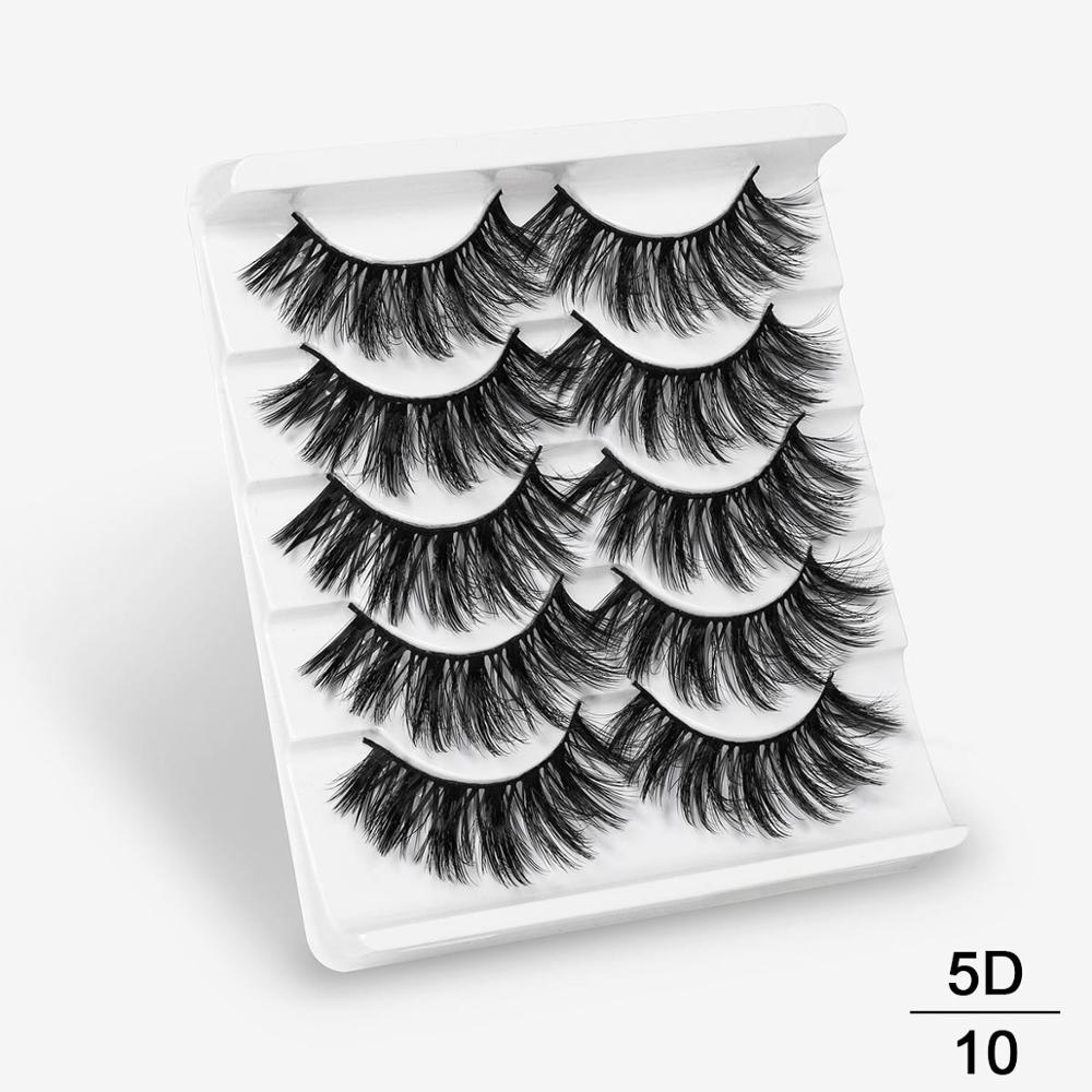 SEXYSHEEP 5Pairs 3D Mink Hair False Eyelashes Natural/Thick Long Eye