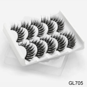 SEXYSHEEP 5Pairs 3D Mink Hair False Eyelashes Natural/Thick Long Eye